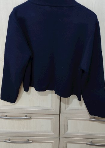 Düğmeli Lacivert Kadın Hırka - Görsel 4