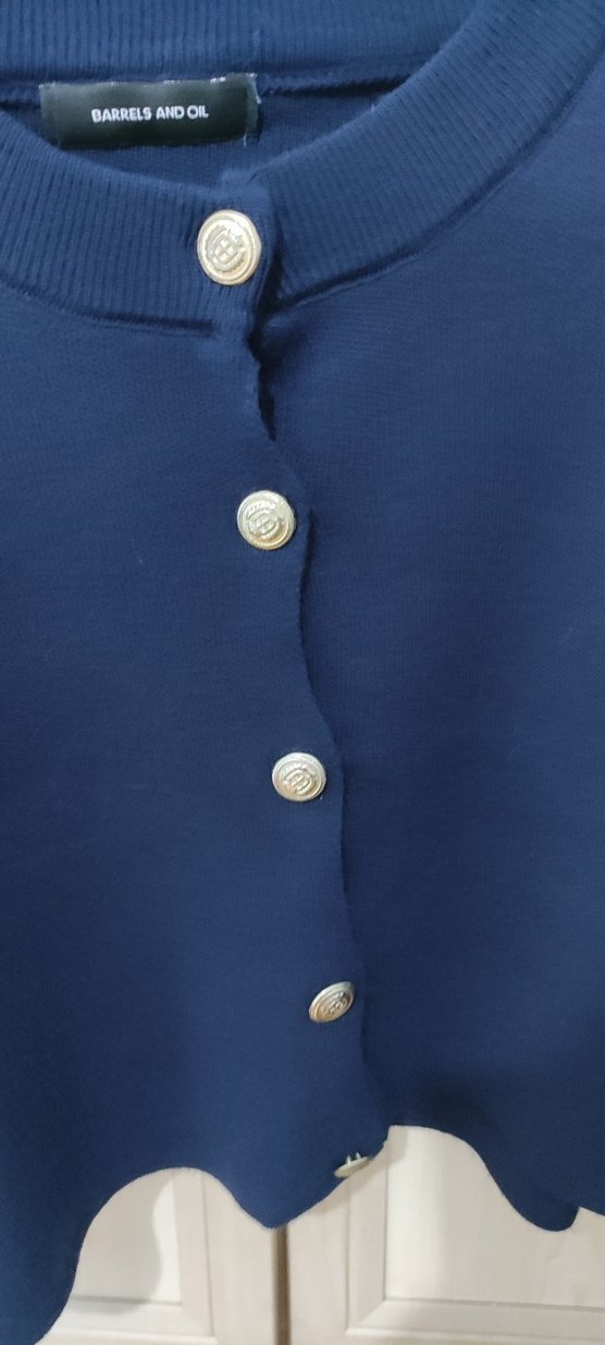 Düğmeli Lacivert Kadın Hırka - Görsel 2