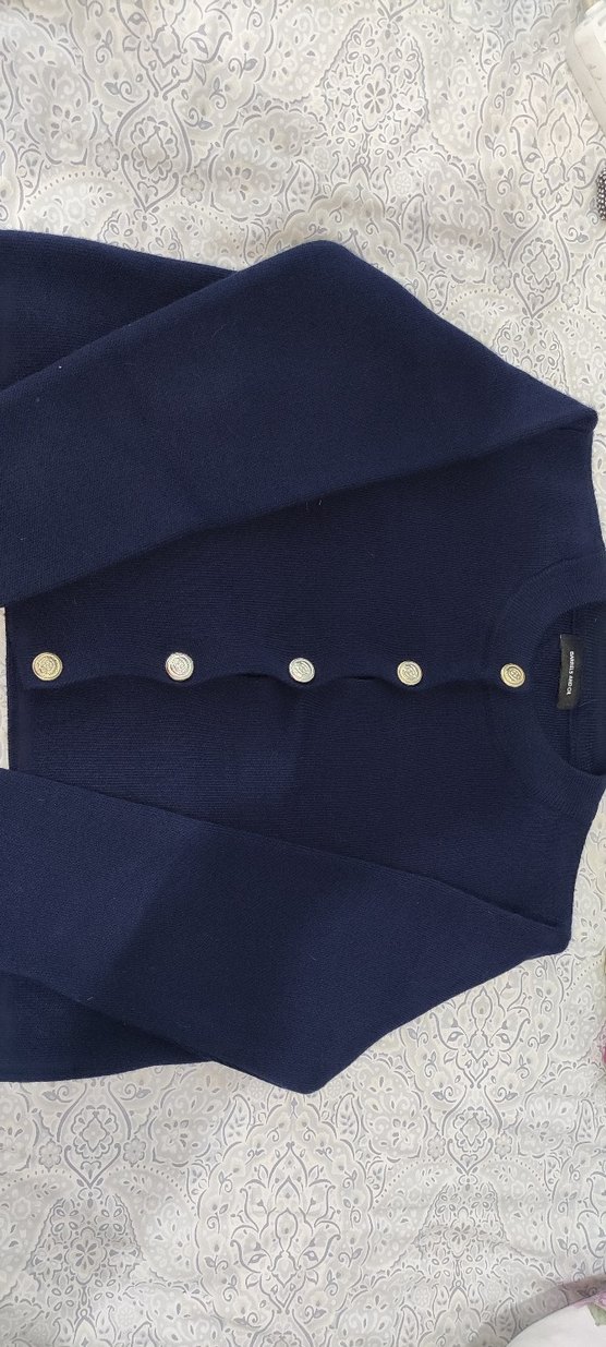 Düğmeli Lacivert Kadın Hırka - Görsel 5