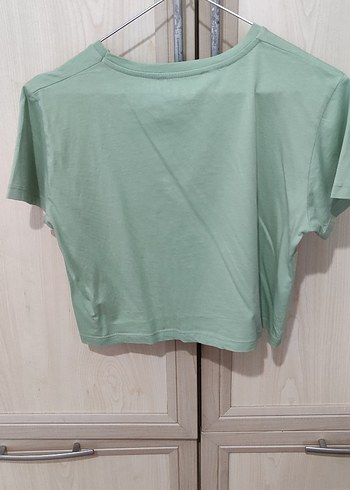 Kız Çocuk Yeşil Baskılı Kısa Kollu Tişört - Görsel 2