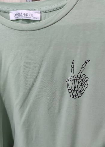 Kız Çocuk Yeşil Baskılı Kısa Kollu Tişört - Görsel 3