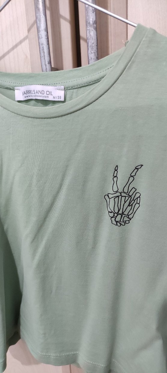 Kız Çocuk Yeşil Baskılı Kısa Kollu Tişört - Görsel 3