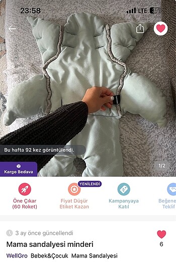 Mama sandalyesi koltuk minderi