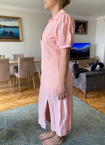 38 Beden pembe Renk Perspective elbise