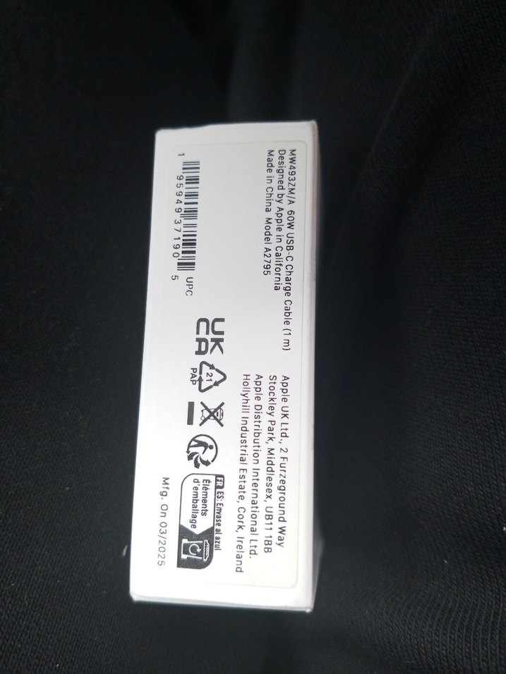 Apple USB-C 60W Şarj Kablosu 1m Beyaz - Görsel 3