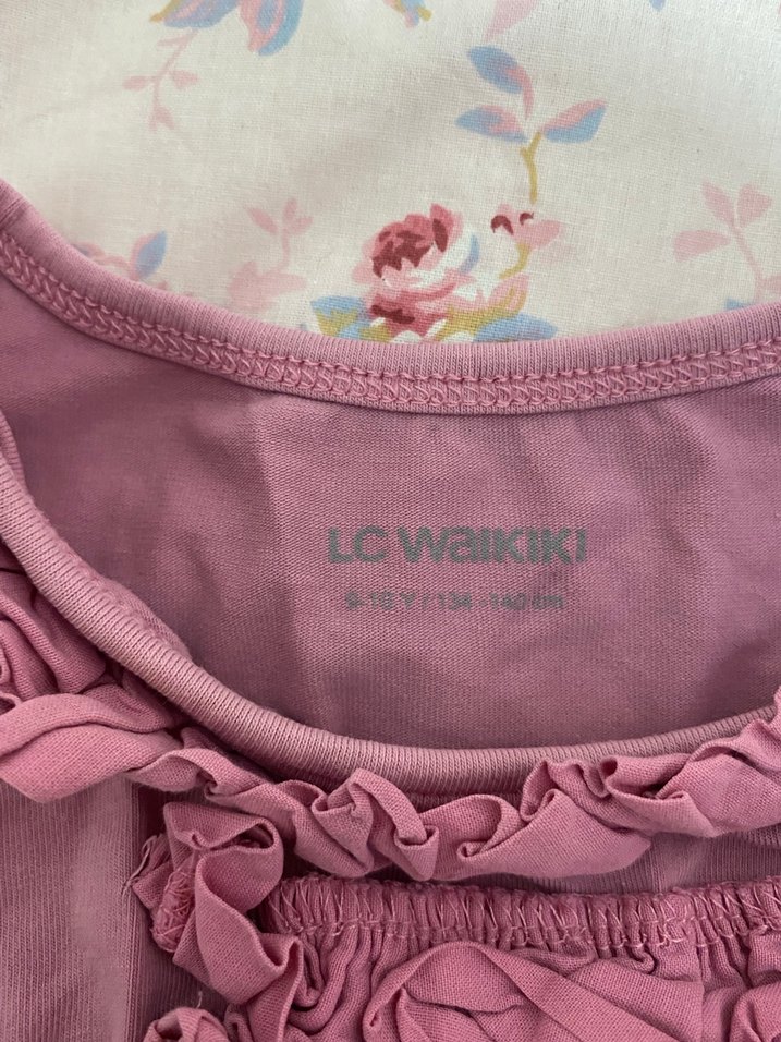 Kız Çocuk Pembe Fırfırlı Kolsuz Bluz - Görsel 3