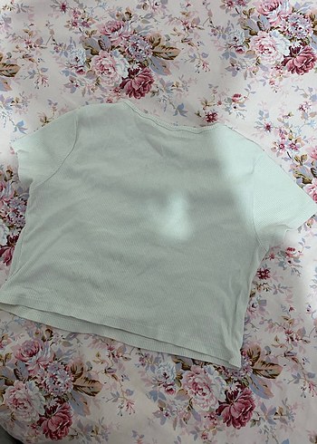 Kız Çocuk Beyaz Baskılı Dantelli Tişört - Görsel 3