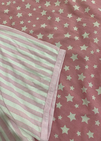 Pembe Çizgili Kadın Mini Şort - Görsel 2