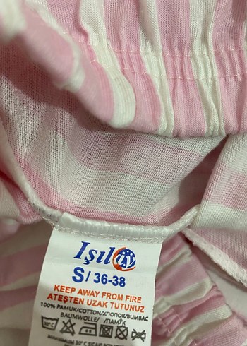 Pembe Çizgili Kadın Mini Şort - Görsel 3