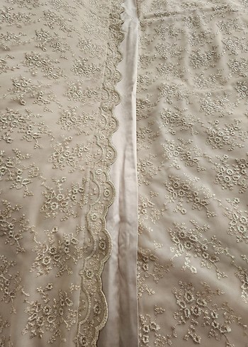 İşlemeli Saten Bej Nevresim Seti - Görsel 9