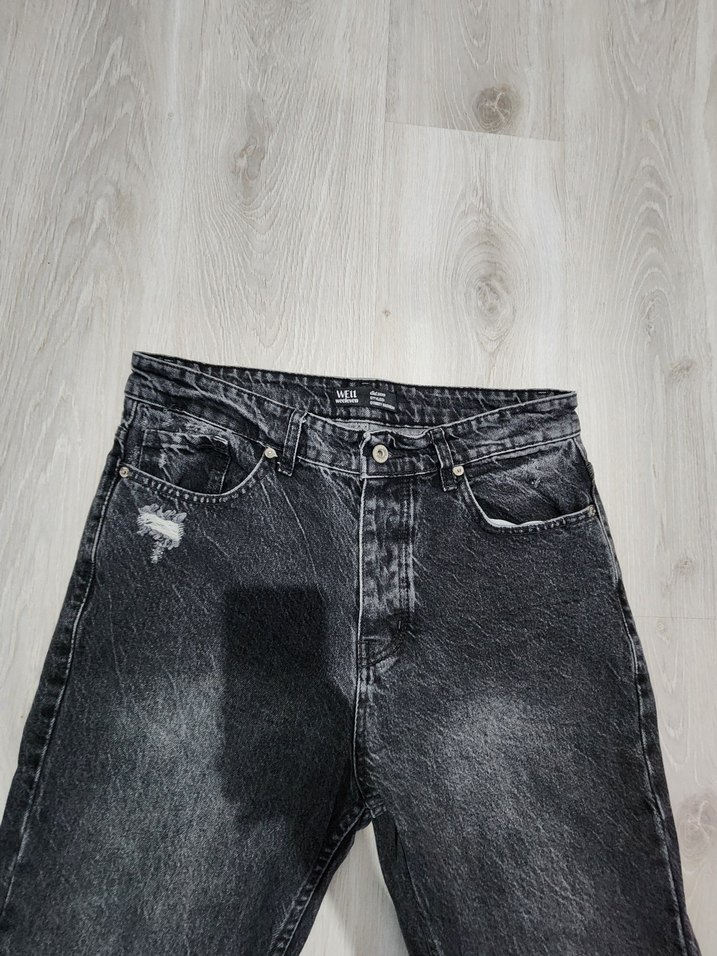 Gri Denim Kot Pantolon - Görsel 2