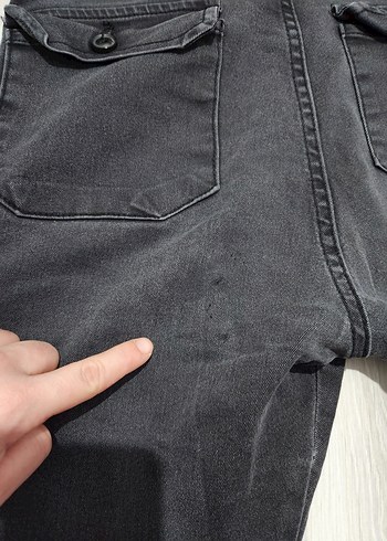 Siyah Jogger Bol Kesim Kemerli Erkek Kot Pantolon - Görsel 9