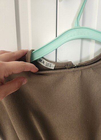xs Beden haki Renk Crop Bluz
