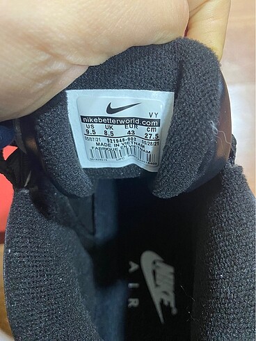 43 Beden siyah Renk nike uptempo ayakkabi