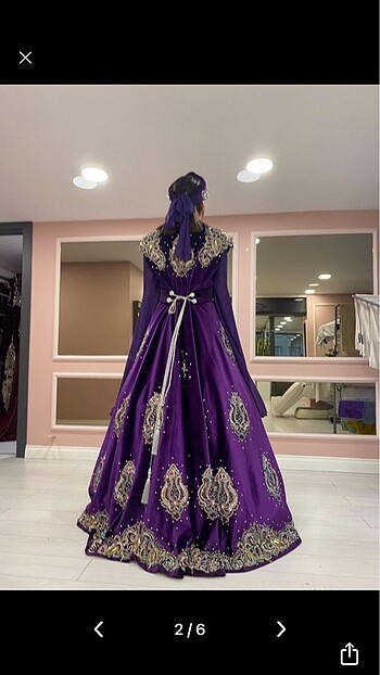 36 Beden mor Renk Kaftan/Bindallı