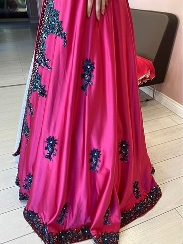 36 Beden pembe Renk Alya Kaftan/Bindallı