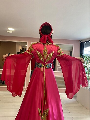 40 Beden pembe Renk Alya Kaftan/Bındallı