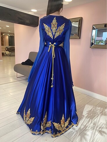 38 Beden mavi Renk ALYA KAFTAN BİNDALLI