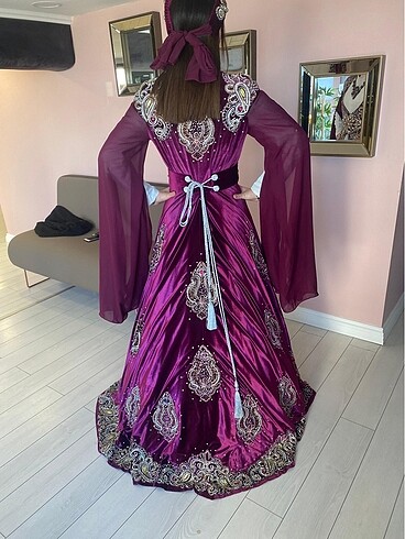 36 Beden mor Renk SATILIK KAFTAN BİNDALLI