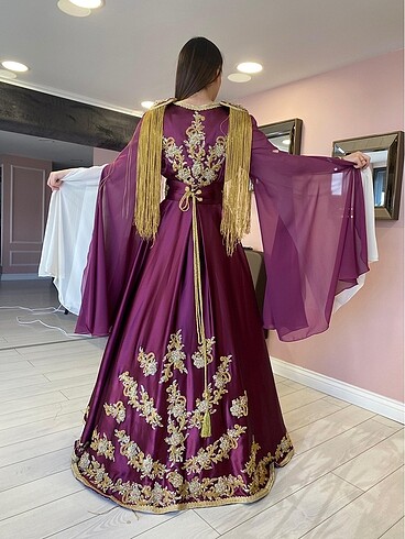 38 Beden mor Renk SATILIK KAFTAN / BİNDALLI