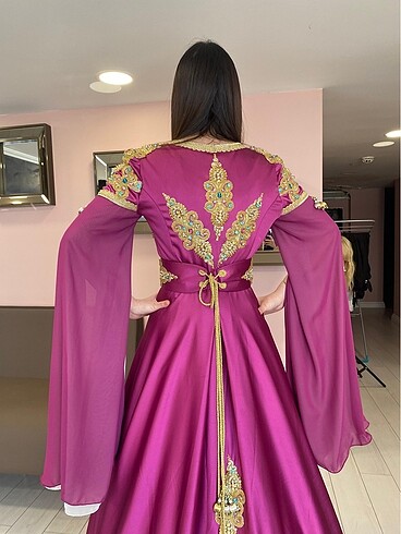 36 Beden mor Renk SATILIK KAFTAN BİNDALLI