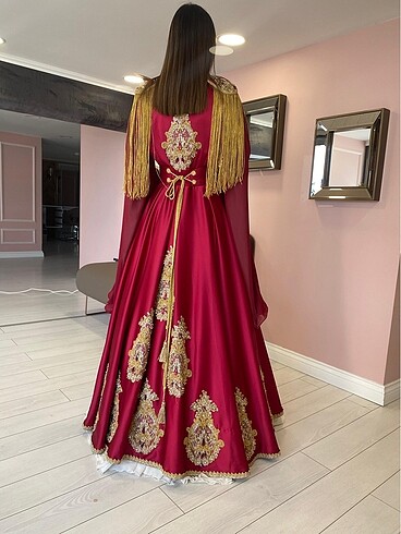 36 Beden bordo Renk SATILIK KAFTAN BİNDALLI