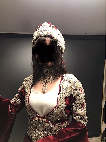 36 Beden bordo Renk SATILIK KAFTAN BİNDALLI