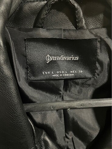 l Beden siyah Renk Stradivarius deri ceket