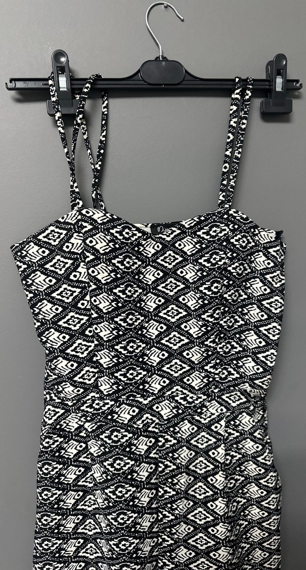 Kadın Siyah Desenli Uzun Tulum - Görsel 2