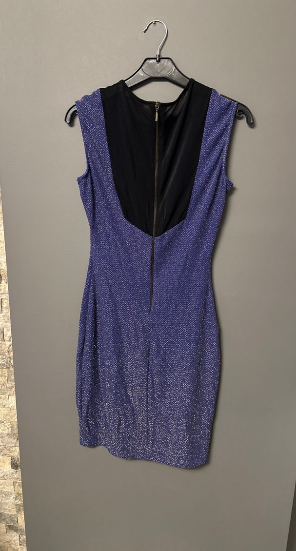 Kadın Mavi Triko Kolsuz Midi Elbise - Görsel 2