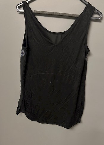 Pul İşlemeli Siyah V Yaka Goth Kadın Yelek - Görsel 2