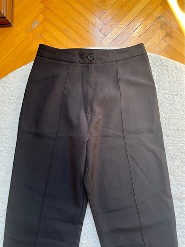 Diğer Siyah kumaş pantolon pile detaylı