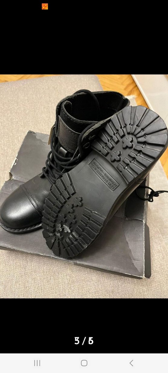 Siyah Deri Erkek Bot, Kemer Detaylı - Görsel 3