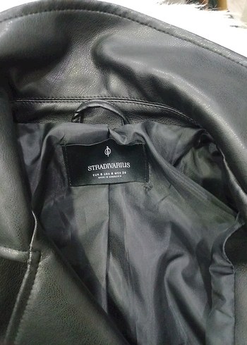 Kadın Siyah Deri Biker Ceket - Görsel 8