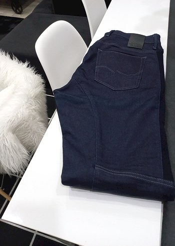 Jack Jones lacivert Düğmeli Bol Kesim Denim Jean - Görsel 10