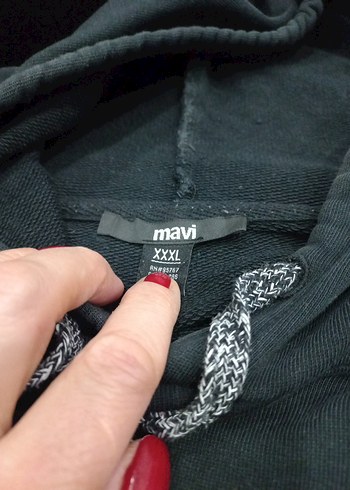 Mavi jeans Siyah Kapüşonlu Baskılı erkek Sweatshirt - Görsel 3