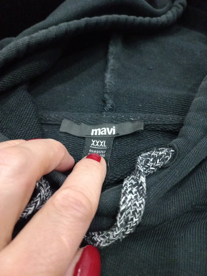 Mavi jeans Siyah Kapüşonlu Baskılı erkek Sweatshirt - Görsel 3
