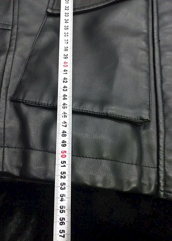 Siyah Kürklü Deri Kadın Biker Ceket - Görsel 8