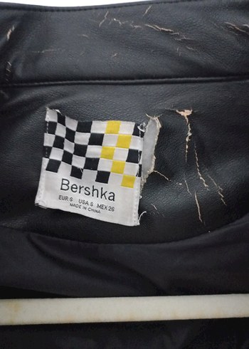 Bershka Kırmızı Biker Deri Ceket - Görsel 4