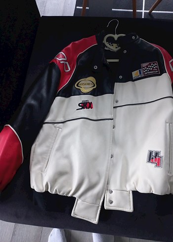 Bershka Kırmızı Biker Deri Ceket - Görsel 2