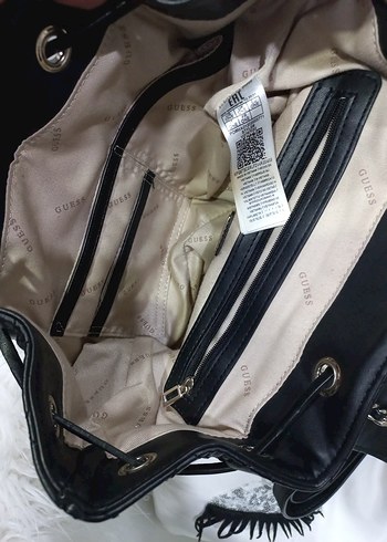 Guess Kapitone Suni Deri Kadın Sırt Çantası - Görsel 7