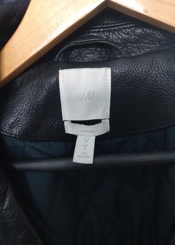 H&M Hakiki deri ceket - Görsel 2