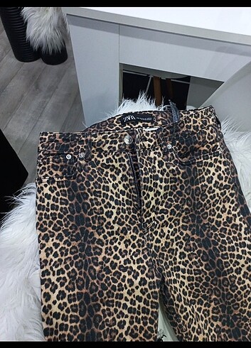 Zara leopar jean pantolon