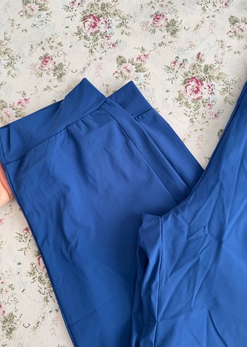 Erkek  Mavi Rahat Kesim Fermuarlı Pantolon - Görsel 4