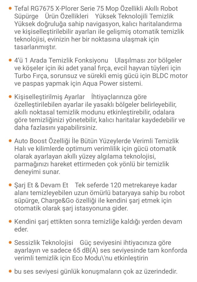 Tefal x-plorer series 75 robot süpürge - Görsel 5