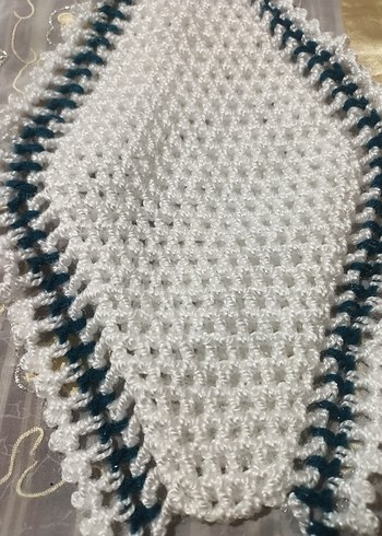 Beyaz ve Gri Örgü Banyo Süngeri - Görsel 2