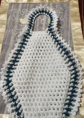 Beyaz ve Gri Örgü Banyo Süngeri - Görsel 3