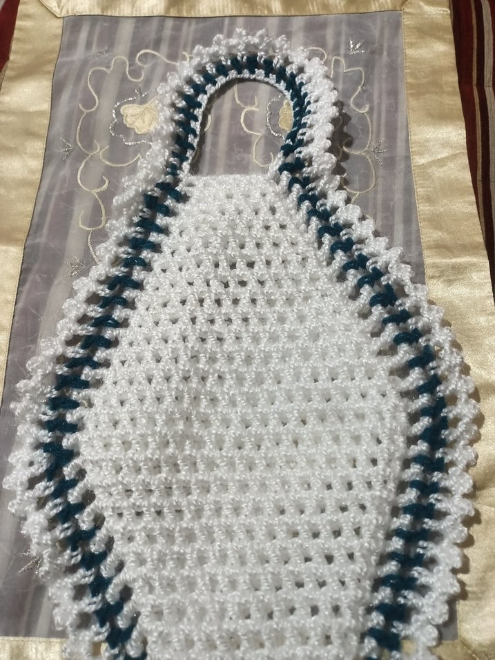 Beyaz ve Gri Örgü Banyo Süngeri - Görsel 3