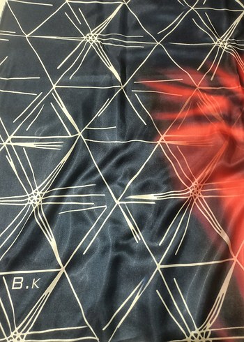 Kadın Kırmızı Desenli Şal - Görsel 3