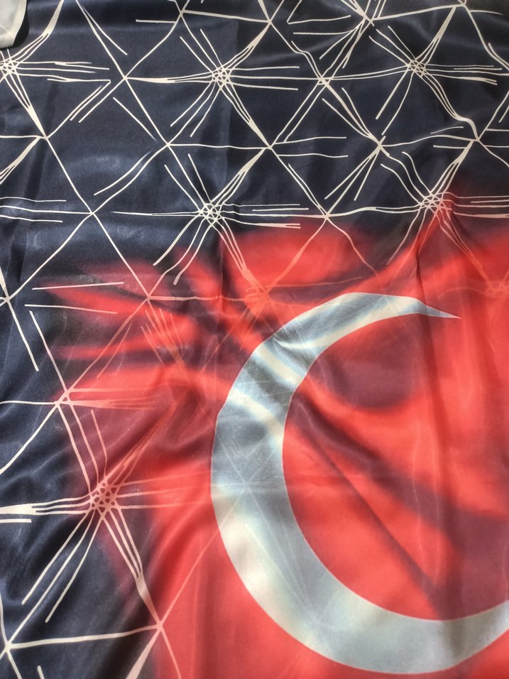 Kadın Kırmızı Desenli Şal - Görsel 2